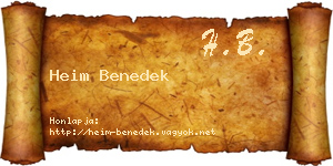 Heim Benedek névjegykártya