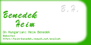 benedek heim business card